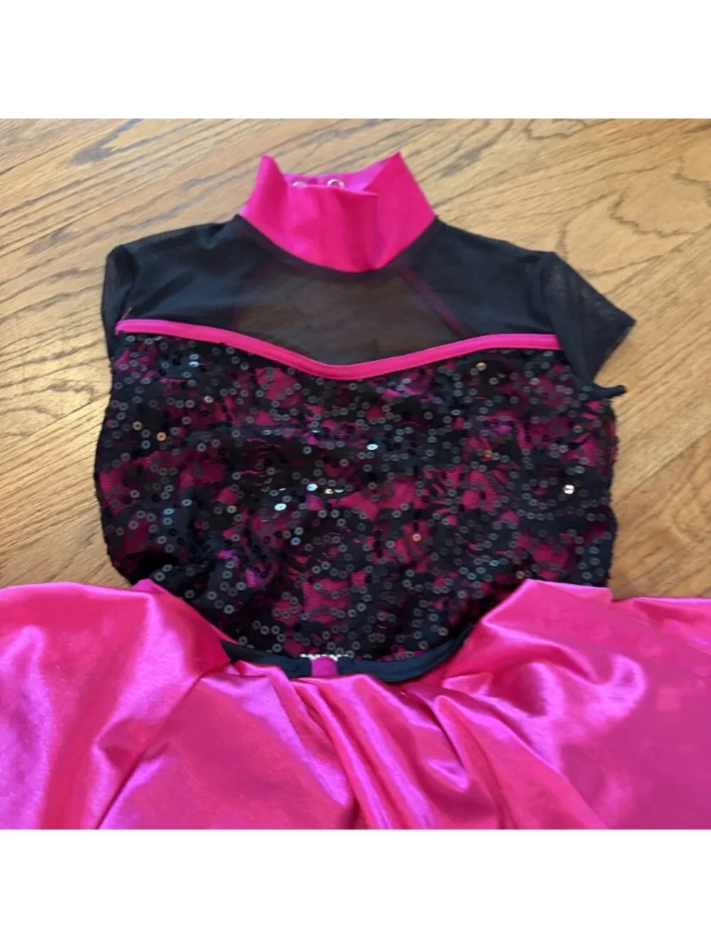 Weissman Pink Black Medium Child Competition Dance Costume 15463